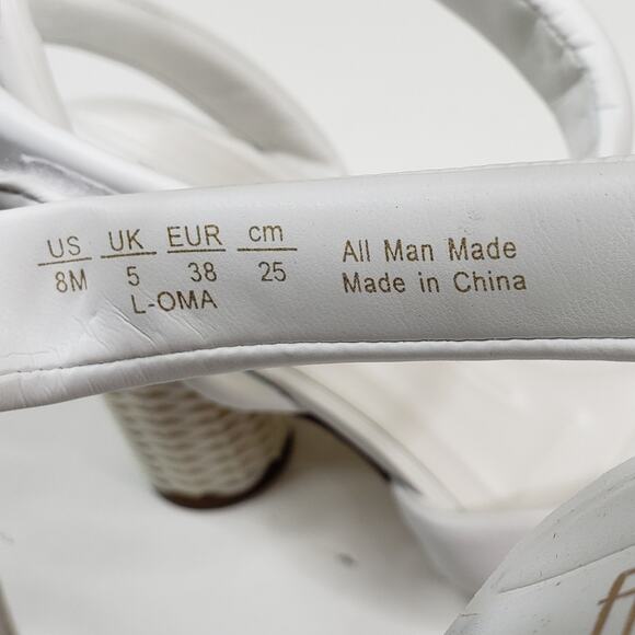 Franco Sarto Womens 8 Oma Ankle Strap Sandal in White NEW - Picture 9 of 11